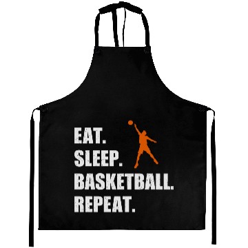 Discover Eat Sleep Basketball Repeat Funny Basketball Aprons
