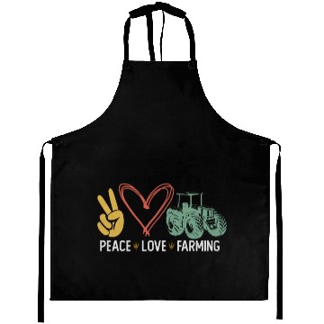 Discover Farming Farmer Girl Tractor Peace Aprons