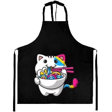 Discover Pansexual Pride Kawaii Cat Ramen Noodles Pansexual Aprons