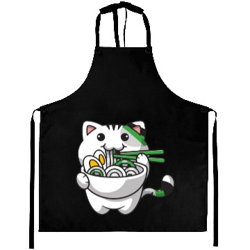 Discover Demiromantic Pride Kawaii Cat Ramen Noodles Aprons