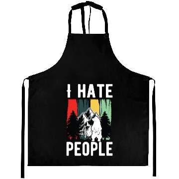 Discover Vintage Camping Costume Of Bear Says I Hate People Aprons