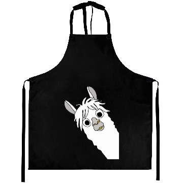 Discover Laughing alpaca comic lama in white with big eyes Aprons