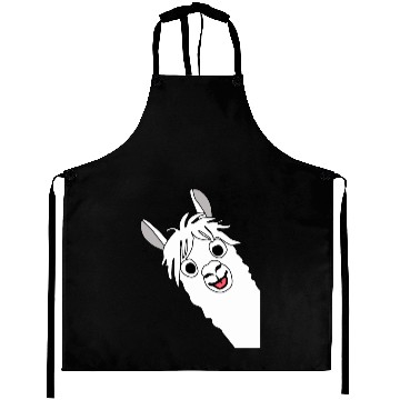 Discover Laughing alpaca comic lama in white with big eyes Aprons