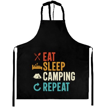 Discover Eat Sleep Camping Repeat Camp Funny Aprons