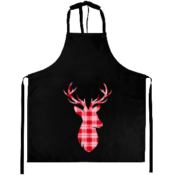 Discover deer plaid christmas Aprons