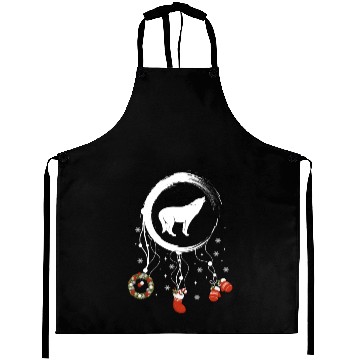 Discover Winter dreamcatcher Christmas Wolf Aprons