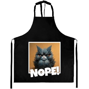 Discover 3d cat grumpy Coffee I hate people good morning Aprons