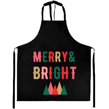 Discover Merry and Bright retro Christmas Aprons Aprons