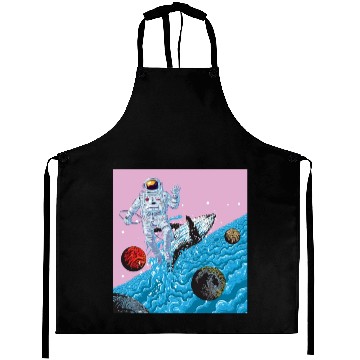 Discover Astronaut in a ocean world full of whales fantasy Aprons
