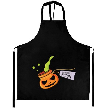 Discover Pumpkin Spice Potion Coffee Enthusiast Halloween Aprons