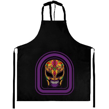 Discover Dia De Los Muertos Aprons, Lucha Libre El Santo