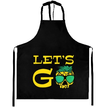 Discover lets go pineapple skull - funny surfing quote Aprons