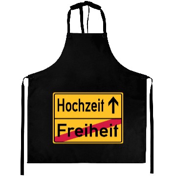 Discover Wedding Freedom Farewell Celebration Sign Aprons