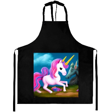 Discover White Unicorn in pastel colors Aprons
