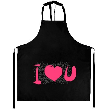 Discover heart pattern dots i love you Aprons