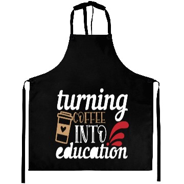 Discover Ed Teacher Coffee Teach Repeat Back to School Aprons