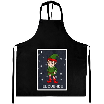 Discover El Duende The Elf Card Mexican Lottery Christmas Aprons