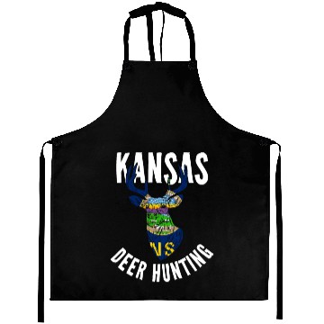 Discover Kansas Deer Hunting Buck Stag Hunter Aprons