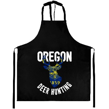 Discover Oregon Deer Hunting Buck Stag Hunter Aprons