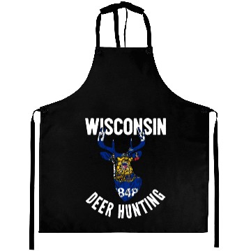 Discover Wisconsin Deer Hunting Buck Stag Hunter Aprons
