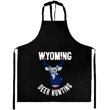 Discover Wyoming Deer Hunting Buck Stag Hunter Aprons