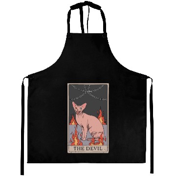 Discover Hairless Cat Devil Tarot Card Design Aprons