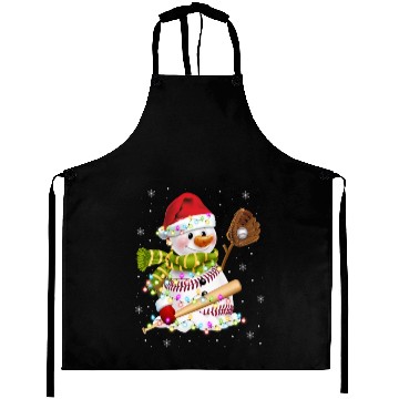 Discover Christmas Baseball Bat Snowman Santa Snowflake Aprons