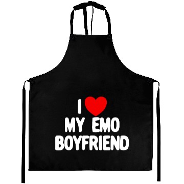 Discover I Love My Emo Boyfriend Red Heart Emo Boyfriendmat Aprons