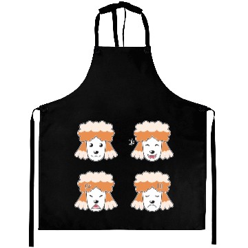 Discover Funny Poodle Dog Cartoon Faces Aprons