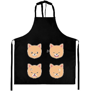 Discover Funny Pomeranian Dog Cartoon Faces Aprons