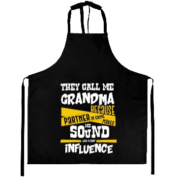 Discover Grandma Gift Partner in Crime Bad Influence Aprons