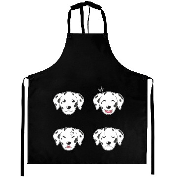 Discover Funny Dalmatian Dog Cartoon Faces Aprons
