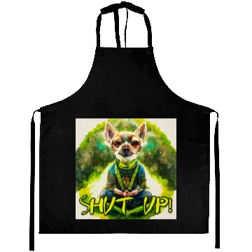 Discover buddhist chihuahua,shut up! Aprons