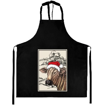 Discover Christmas Cow Farming Xmas Animal Aprons