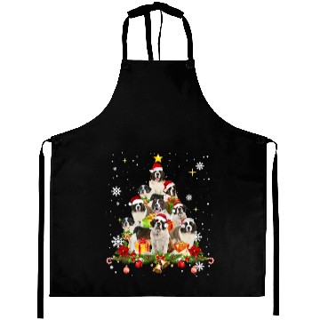 Discover Saint Bernard Christmas Tree Funny Christmas Aprons