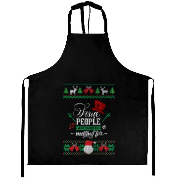 Discover funny snowman Christmas ugly sweater Aprons