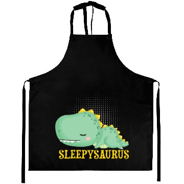 Discover Funny Sleppysaurus Dinosaurs Motif Aprons