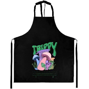Discover Trippy Magic Mushrooms Psychedelic Aprons neon