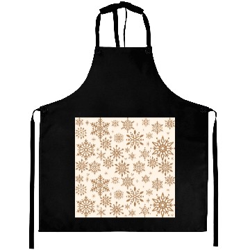 Discover Beige Snowflakes Christmas Pattern Aprons