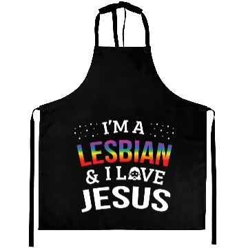 Discover LGBT Gay Pride Lesbian I'm a Lesbian I Love Jesus Aprons