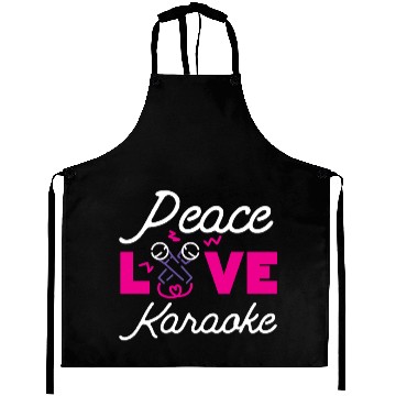 Discover Karaoke Singer 80s Retro Peace Aprons