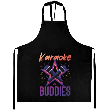 Discover Karaoke Singer Friends Besties 80s Aprons