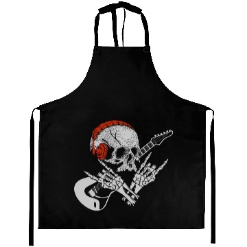 Discover Halloween Guitar Player Skeleton Music Aprons