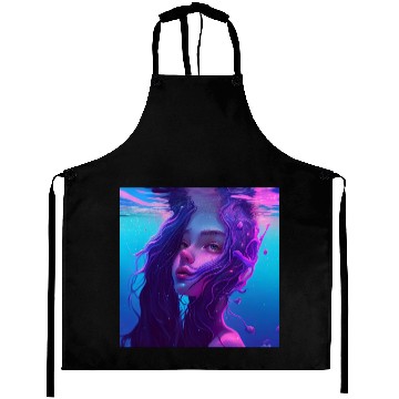 Discover Purple mermaid underwater Aprons