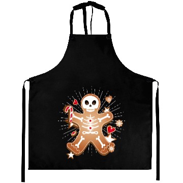 Discover Gingerbread man Sugar Skull decor for Christmas Aprons