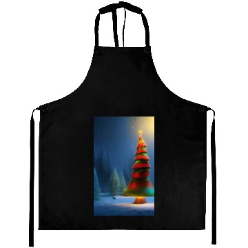 Discover Mushroom green and red Christmas tree Aprons