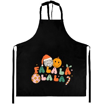 Discover Retro Groovy Fa La La Christmas Cute Santa Hat Aprons
