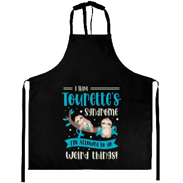 Discover I Have Tourette's Syndrome Teal Ribbon Disability Aprons