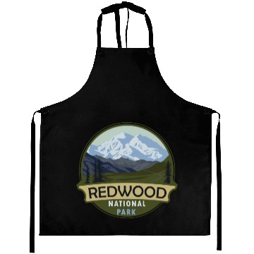 Discover Cool Vintage Retro Redwood National Park Mountain Aprons