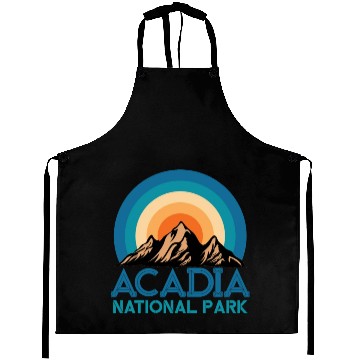 Discover Cool Vintage Retro Acadia National Park Mountain Aprons